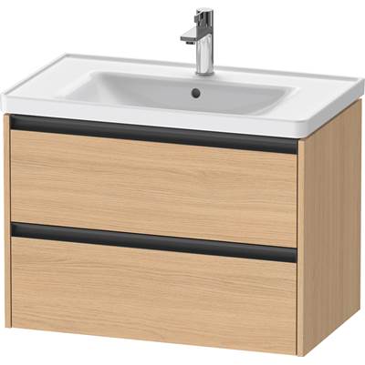Duravit K25283030300000 - Duravit Ketho.2 30 7/8" Wall Mount Two Drawer Single Vanity Cabinet In Natural Oak, Sink Sold Separately