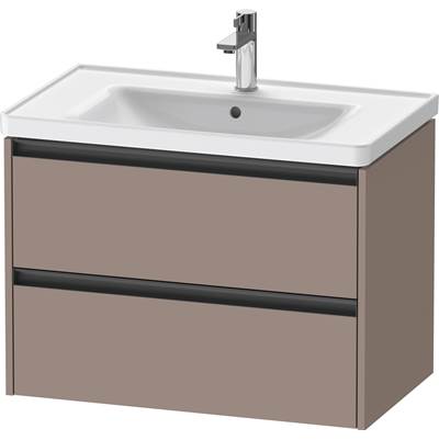 Duravit K25283043430000 - Duravit Ketho.2 30 7/8" Wall Mount Two Drawer Single Vanity Cabinet In Matte Basalt, Sink Sold Separately