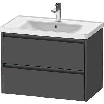 Duravit K25283049490000 - Duravit Ketho.2 30 7/8" Wall Mount Two Drawer Single Vanity Cabinet In Matte Graphite, Sink Sold Separately