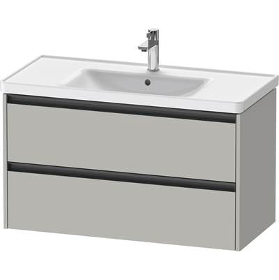 Duravit K25284007070000 - Duravit Ketho.2 38 3/4" Wall Mount Two Drawer Single Vanity Cabinet In Matte Concrete Gray, Sink Sold Separately