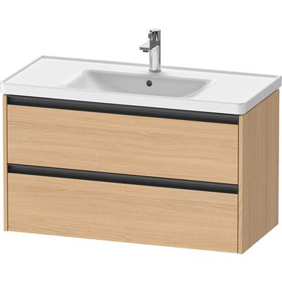 Duravit K25284030300000 - Duravit Ketho.2 38 3/4" Wall Mount Two Drawer Single Vanity Cabinet In Natural Oak, Sink Sold Separately