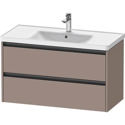 Duravit K25284043430000 - Duravit Ketho.2 38 3/4" Wall Mount Two Drawer Single Vanity Cabinet In Matte Basalt, Sink Sold Separately