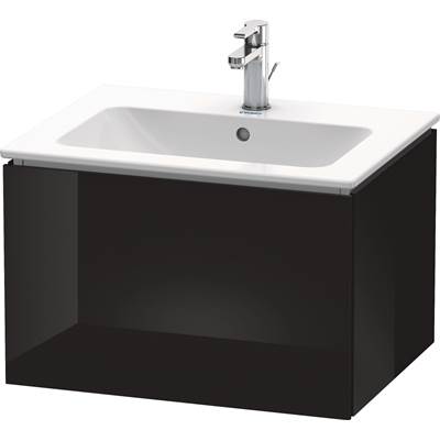 Duravit LC614004040 - Duravit L-Cube 24 3/8" Wall Mount One Drawer Single Vanity Cabinet In High Gloss Black, Sink Sold Separately