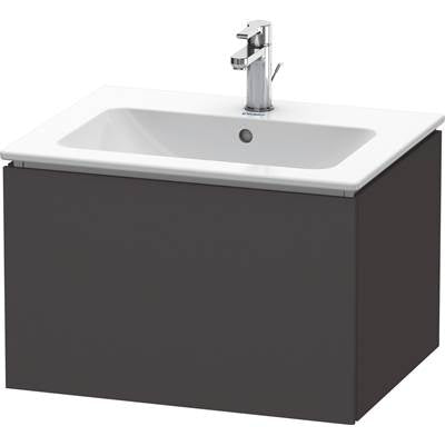 Duravit LC614008080 - Duravit L-Cube 24 3/8" Wall Mount One Drawer Single Vanity Cabinet In Super Matte Graphite, Sink Sold Separately