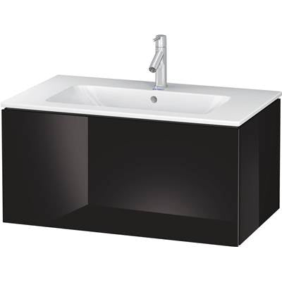 Duravit LC614104040 - Duravit L-Cube 32 1/4" Wall Mount One Drawer Single Vanity Cabinet In High Gloss Black, Sink Sold Separately