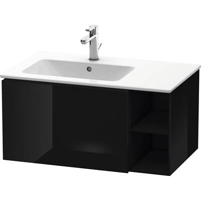 Duravit LC619104040 - Duravit L-Cube 32 1/4" Wall Mount One Drawer Single Vanity Cabinet In High Gloss Black, Sink Sold Separately