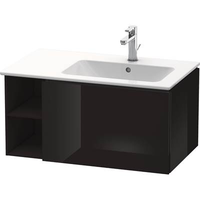 Duravit LC619204040 - Duravit L-Cube 32 1/4" Wall Mount One Drawer Single Vanity Cabinet In High Gloss Black, Sink Sold Separately