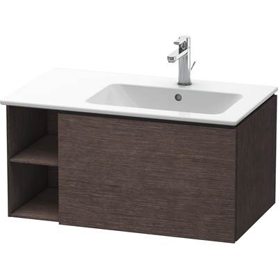 Duravit LC619207272 - Duravit L-Cube 32 1/4" Wall Mount One Drawer Single Vanity Cabinet In Brushed Dark Oak, Sink Sold Separately