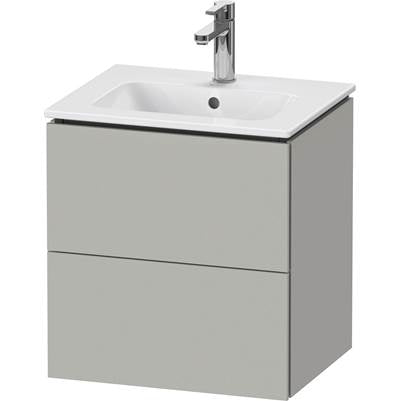 Duravit LC621800707 - Duravit L-Cube 20 1/2" Wall Mount Two Drawer Single Vanity Cabinet In Matte Concrete Gray, Sink Sold Separately
