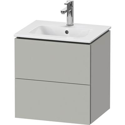 Duravit LC621800707 - Duravit L-Cube 20 1/2" Wall Mount Two Drawer Single Vanity Cabinet In Matte Concrete Gray, Sink Sold Separately