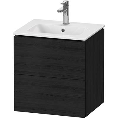 Duravit LC621801616 - Duravit L-Cube 20 1/2" Wall Mount Two Drawer Single Vanity Cabinet In Black Oak, Sink Sold Separately