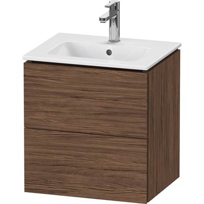 Duravit LC621802121 - Duravit L-Cube 20 1/2" Wall Mount Two Drawer Single Vanity Cabinet In Dark Walnut, Sink Sold Separately