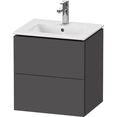 Duravit LC621804949 - Duravit L-Cube 20 1/2" Wall Mount Two Drawer Single Vanity Cabinet In Matte Graphite, Sink Sold Separately