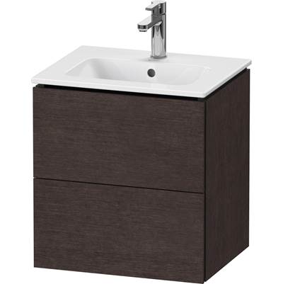Duravit LC621807272 - Duravit L-Cube 20 1/2" Wall Mount Two Drawer Single Vanity Cabinet In Brushed Dark Oak, Sink Sold Separately