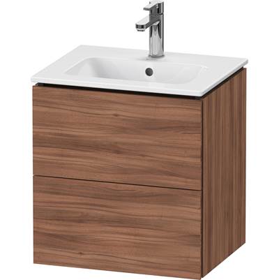 Duravit LC621807979 - Duravit L-Cube 20 1/2" Wall Mount Two Drawer Single Vanity Cabinet In Natural Walnut, Sink Sold Separately