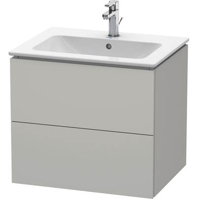 Duravit LC624000707 - Duravit L-Cube 24 3/8" Wall Mount Two Drawer Single Vanity Cabinet In Matte Concrete Gray, Sink Sold Separately