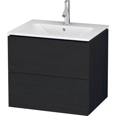 Duravit LC624001616 - Duravit L-Cube 24 3/8" Wall Mount Two Drawer Single Vanity Cabinet In Black Oak, Sink Sold Separately