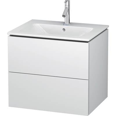 Duravit LC624001818 - Duravit L-Cube 24 3/8" Wall Mount Two Drawer Single Vanity Cabinet In Matte White, Sink Sold Separately