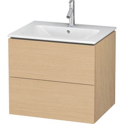 Duravit LC624003030 - Duravit L-Cube 24 3/8" Wall Mount Two Drawer Single Vanity Cabinet In Natural Oak, Sink Sold Separately