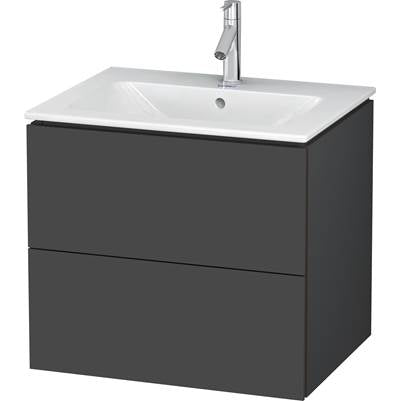 Duravit LC624004949 - Duravit L-Cube 24 3/8" Wall Mount Two Drawer Single Vanity Cabinet In Matte Graphite, Sink Sold Separately