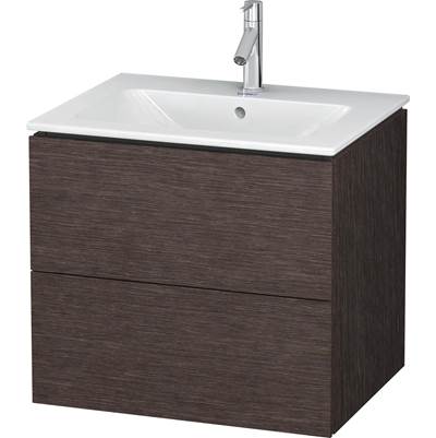 Duravit LC624007272 - Duravit L-Cube 24 3/8" Wall Mount Two Drawer Single Vanity Cabinet In Brushed Dark Oak, Sink Sold Separately