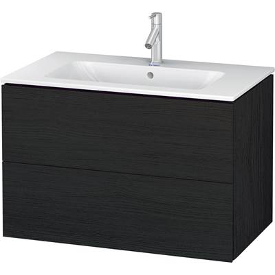 Duravit LC624101616 - Duravit L-Cube 32 1/4" Wall Mount Two Drawer Single Vanity Cabinet In Black Oak, Sink Sold Separately