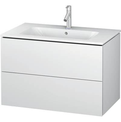 Duravit LC624101818 - Duravit L-Cube 32 1/4" Wall Mount Two Drawer Single Vanity Cabinet In Matte White, Sink Sold Separately