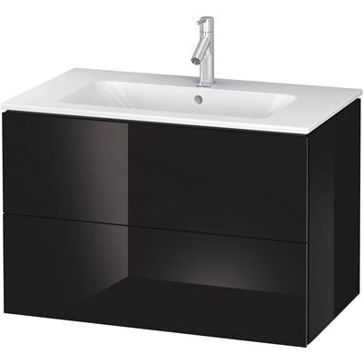Duravit LC624104040 - Duravit L-Cube 32 1/4" Wall Mount Two Drawer Single Vanity Cabinet In High Gloss Black, Sink Sold Separately