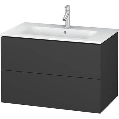 Duravit LC624104949 - Duravit L-Cube 32 1/4" Wall Mount Two Drawer Single Vanity Cabinet In Matte Graphite, Sink Sold Separately