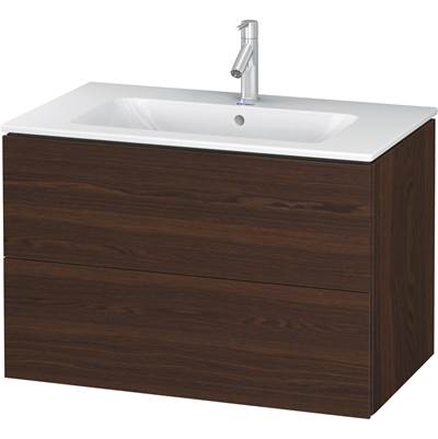 Duravit LC624106969 - Duravit L-Cube 32 1/4" Wall Mount Two Drawer Single Vanity Cabinet In Brushed Walnut, Sink Sold Separately