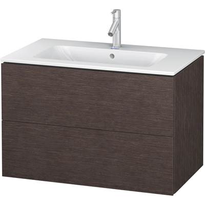 Duravit LC624107272 - Duravit L-Cube 32 1/4" Wall Mount Two Drawer Single Vanity Cabinet In Brushed Dark Oak, Sink Sold Separately