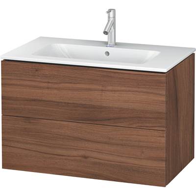 Duravit LC624107979 - Duravit L-Cube 32 1/4" Wall Mount Two Drawer Single Vanity Cabinet In Natural Walnut, Sink Sold Separately