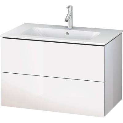Duravit LC624108585 - Duravit L-Cube 32 1/4" Wall Mount Two Drawer Single Vanity Cabinet In High Gloss White, Sink Sold Separately