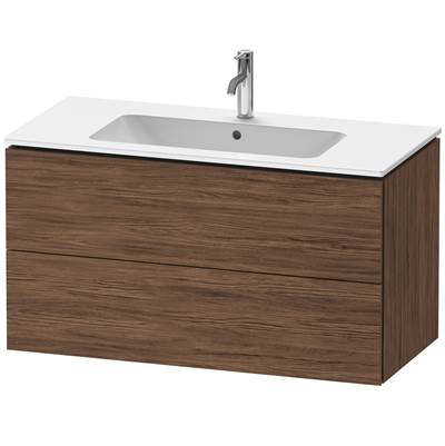 Duravit LC624202121 - Duravit L-Cube 40 1/8" Wall Mount Two Drawer Single Vanity Cabinet In Dark Walnut, Sink Sold Separately