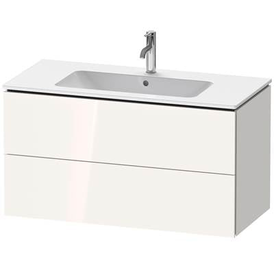 Duravit LC624202222 - Duravit L-Cube 40 1/8" Wall Mount Two Drawer Single Vanity Cabinet In High Gloss White, Sink Sold Separately
