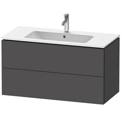 Duravit LC624204949 - Duravit L-Cube 40 1/8" Wall Mount Two Drawer Single Vanity Cabinet In Matte Graphite, Sink Sold Separately