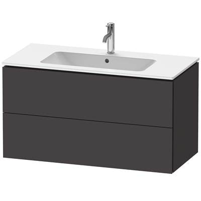 Duravit LC624208080 - Duravit L-Cube 40 1/8" Wall Mount Two Drawer Single Vanity Cabinet In Super Matte Graphite, Sink Sold Separately