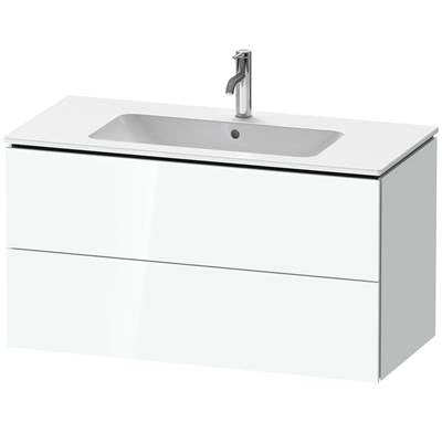 Duravit LC624208585 - Duravit L-Cube 40 1/8" Wall Mount Two Drawer Single Vanity Cabinet In High Gloss White, Sink Sold Separately