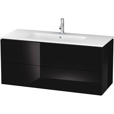 Duravit LC624304040 - Duravit L-Cube 48" Wall Mount Two Drawer Single Vanity Cabinet In High Gloss Black, Sink Sold Separately