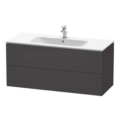 Duravit LC624308080 - Duravit L-Cube 48" Wall Mount Two Drawer Single Vanity Cabinet In Super Matte Graphite, Sink Sold Separately