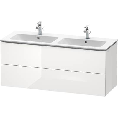 Duravit LC625802222 - Duravit L-Cube 50 3/4" Wall Mount Two Drawer Single Vanity Cabinet In High Gloss White, Sink Sold Separately