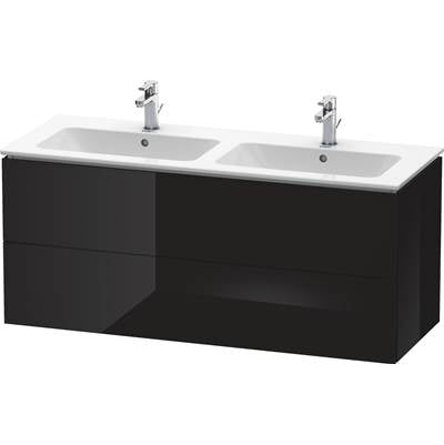 Duravit LC625804040 - Duravit L-Cube 50 3/4" Wall Mount Two Drawer Single Vanity Cabinet In High Gloss Black, Sink Sold Separately