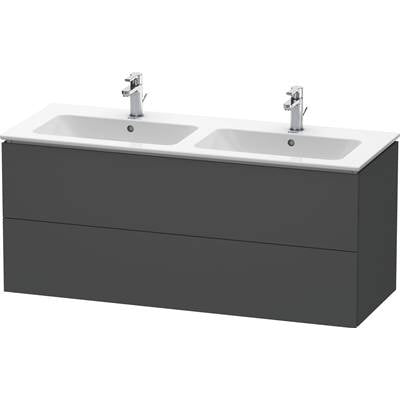 Duravit LC625804949 - Duravit L-Cube 50 3/4" Wall Mount Two Drawer Single Vanity Cabinet In Matte Graphite, Sink Sold Separately