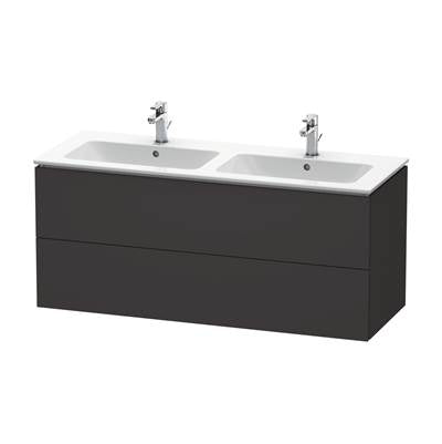 Duravit LC625808080 - Duravit L-Cube 50 3/4" Wall Mount Two Drawer Single Vanity Cabinet In Super Matte Graphite, Sink Sold Separately