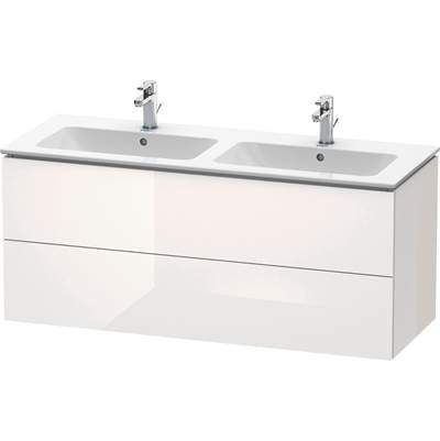 Duravit LC625808585 - Duravit L-Cube 50 3/4" Wall Mount Two Drawer Single Vanity Cabinet In High Gloss White, Sink Sold Separately