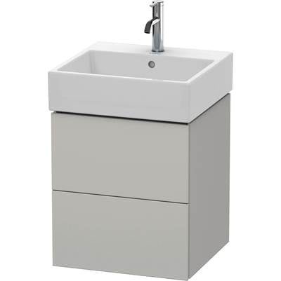 Duravit LC627400707 - Duravit L-Cube 19" Wall Mount Two Drawer Single Vanity Cabinet In Matte Concrete Gray, Sink Sold Separately