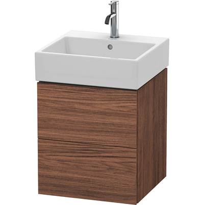 Duravit LC627402121 - Duravit L-Cube 19" Wall Mount Two Drawer Single Vanity Cabinet In Dark Walnut, Sink Sold Separately