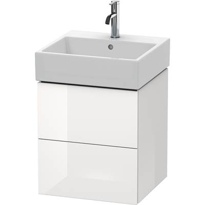 Duravit LC627402222 - Duravit L-Cube 19" Wall Mount Two Drawer Single Vanity Cabinet In High Gloss White, Sink Sold Separately
