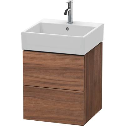 Duravit LC627407979 - Duravit L-Cube 19" Wall Mount Two Drawer Single Vanity Cabinet In Natural Walnut, Sink Sold Separately