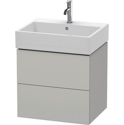 Duravit LC627500707 - Duravit L-Cube 23" Wall Mount Two Drawer Single Vanity Cabinet In Matte Concrete Gray, Sink Sold Separately